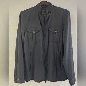 Armani Collezioni Mens Black Full Zip Windbreaker Jacket Size 40